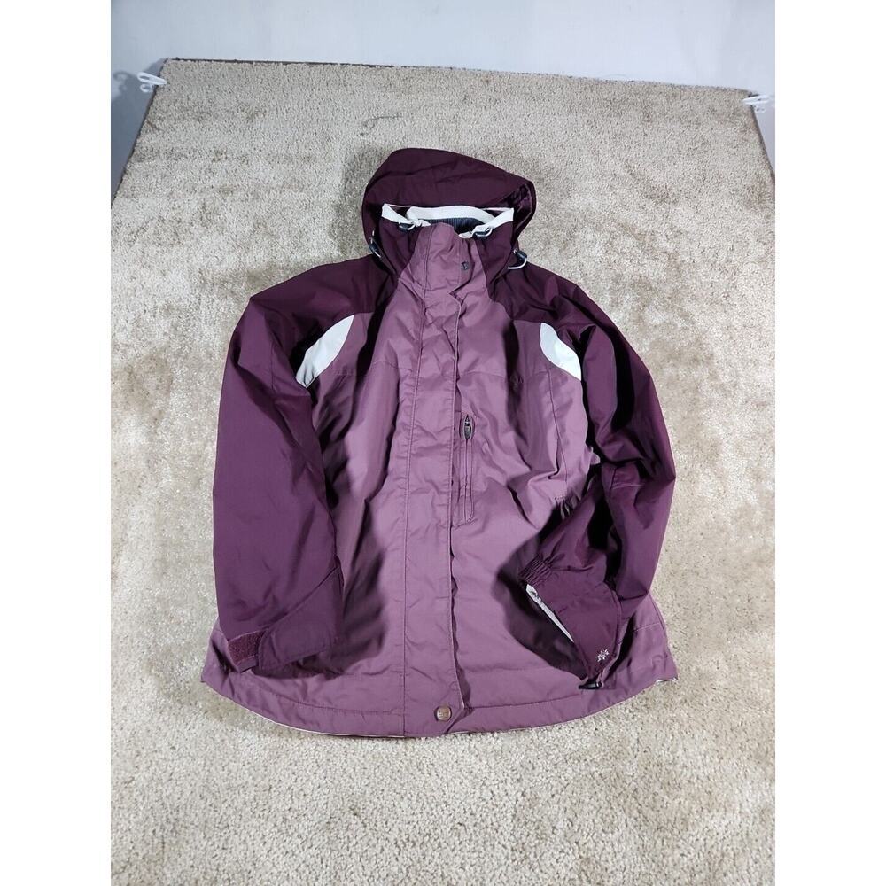 Columbia Vertex Interchange Purple Fleece Lined Windbreaker Jacket Womens Size S